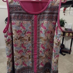 Woman blouse, Floral,Pink lining